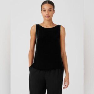 Eileen Fisher Black Velvet‎ Rayon Silk Tank Top
